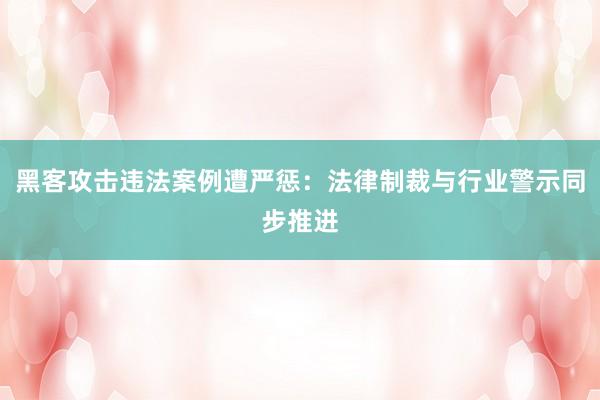 黑客攻击违法案例遭严惩：法律制裁与行业警示同步推进